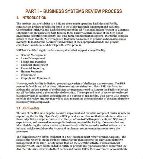 Free 6 Sample Business Review In Pdf Ms Word