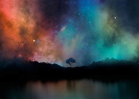 Cosmic Luminescence Night Poster By Mcashe Art Displate