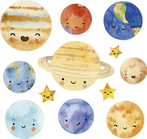 Children Planets Solar System Space Wall Decal Tenstickers
