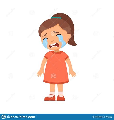 A Little Girl Crying Vector Image On Anime Girl