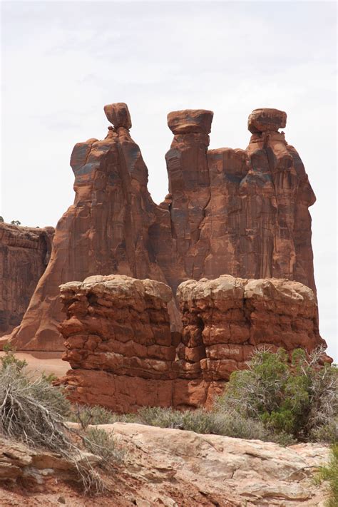Rock Formations Which Look Like Statues Arches National Park Utah