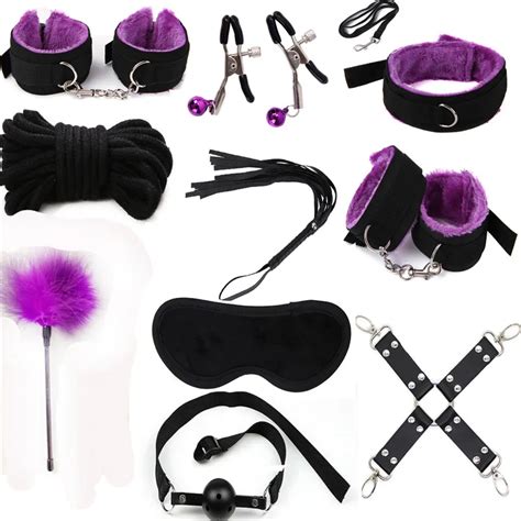 10pcs Fetish Bdsm Sex Bondage Restraint Kit Games Erotic Accessories For Couples Mask Collar