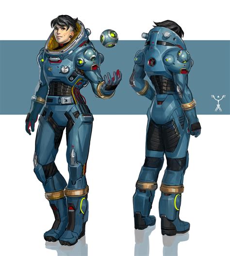 Artstation Blue Space Suit Design Fred Augis Character Design