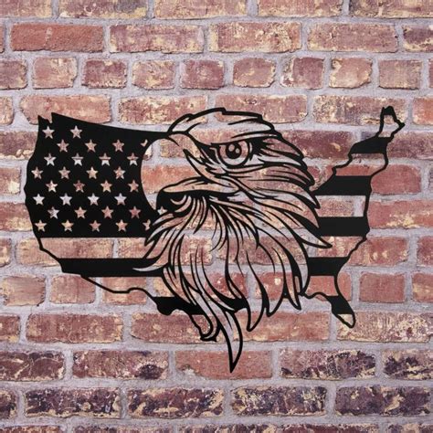 Bald Eagle American Flag Metal Wall Decor Metal American Etsy