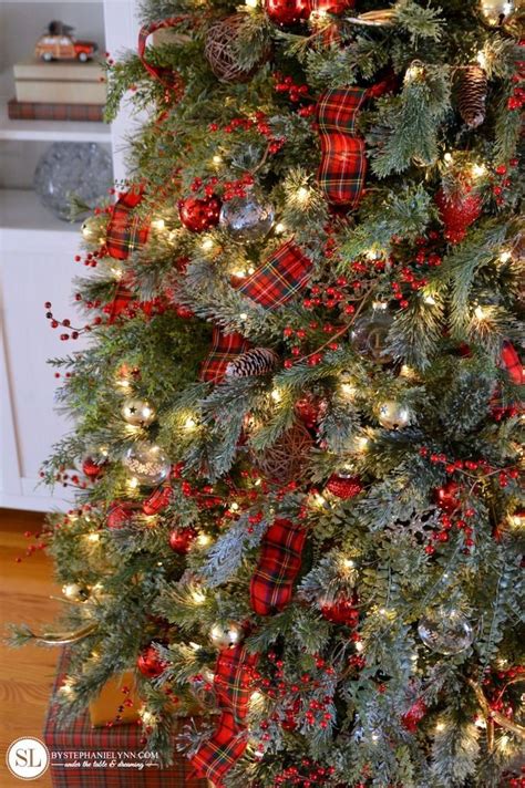 Traditional Red Tartan Plaid Christmas Tree 2016 Red Christmas