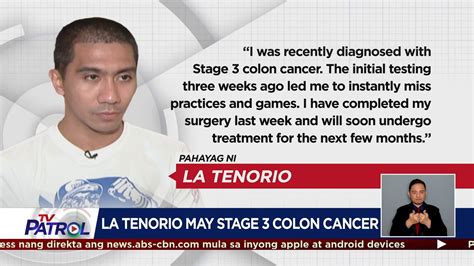 Suporta At Dasal Para Kay La Tenorio Na May Stage 3 Colon Cancer