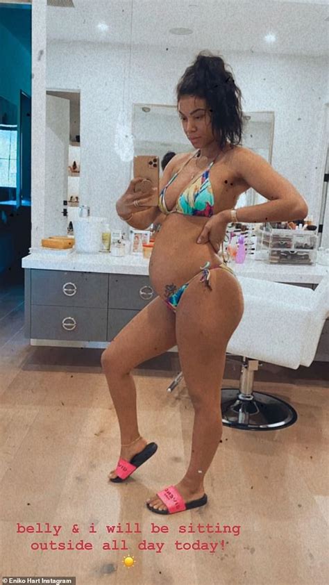 Kevin Hart S Wife Eniko Flaunts Her Growing Baby Bump In Cropped Band T