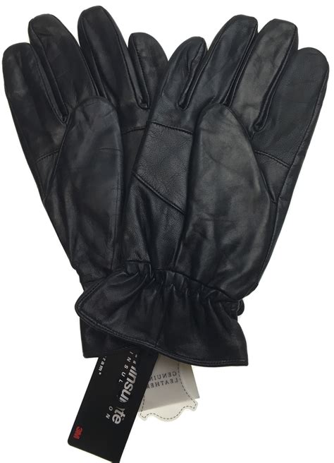 3m thinsulate men s genuine leather gloves patch thermal lining warm winter ebay