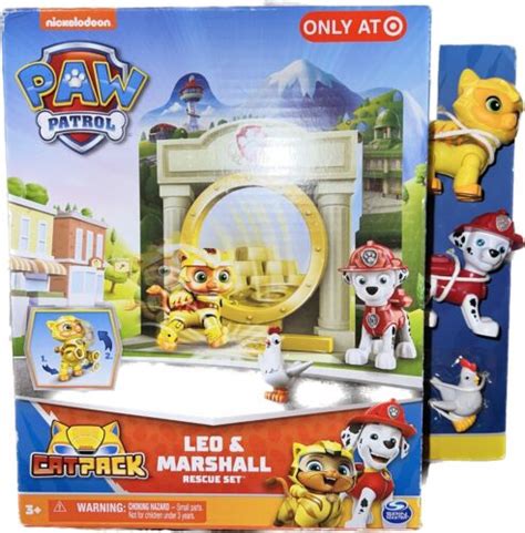 Paw Patrol Cat Pack Leo And Marshall And Chickaletta Rescue Figure Set New
