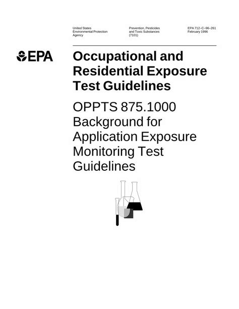 Pdf Occupational And Residential Exposure Test Guidelines Gmsds