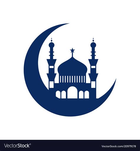 Crescent Mosque Islamic Design Royalty Free Vector Image