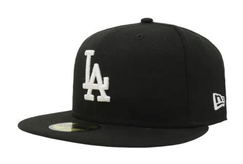 New Era 59fifty Mens Cap Mlb Basic Los Angeles Dodgers Black Hat Size