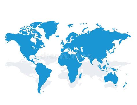 Blue Similar World Map Blank Vector Illustration Stock Vector