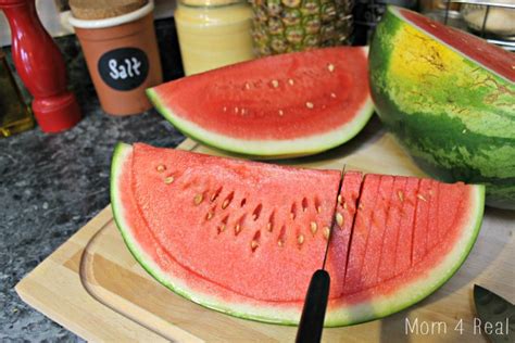 Organic sugar baby watermelon (2g) description: How To Cut A Watermelon - Mom 4 Real