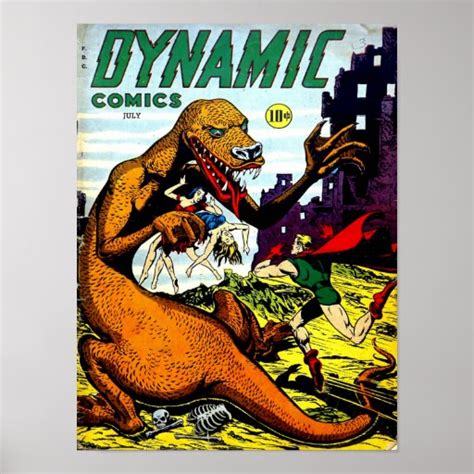Dynamic Comics Cool Vintage Comic Book Cover Art Poster Zazzle