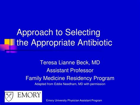 Ppt Approach To Selecting The Appropriate Antibiotic Powerpoint