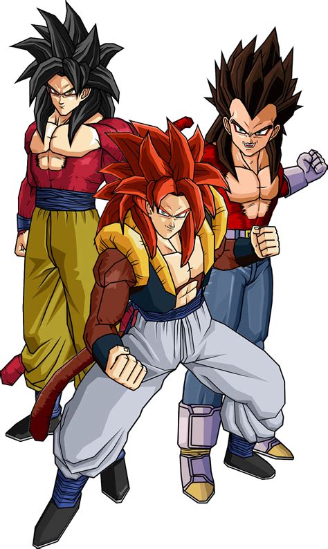 Super Saiyan 4 Goku Vegeta And Gogeta Dragon Ball Z Dragon Ball