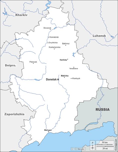 Donetsk Mappa Gratuita Mappa Muta Gratuita Cartina Muta Gratuita