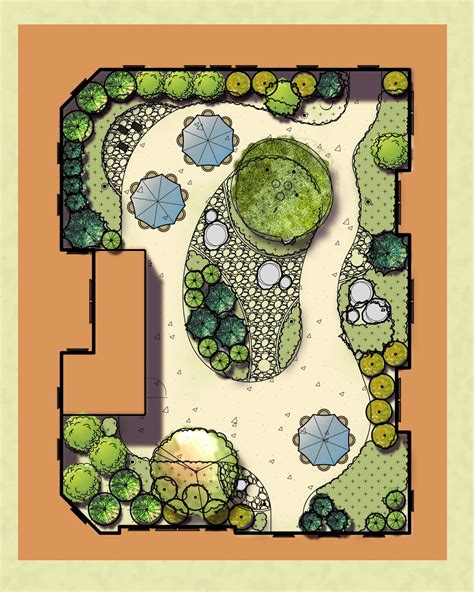 Plan Rendering Of The Zen Garden At Avita Assisted Living In Needham