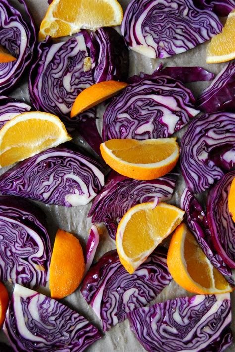 Roasted Red Cabbage And Orange Wedges With Maple Syrup — Meike Peters