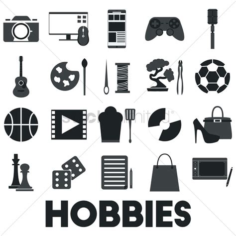collection of hobby icons vector graphic free icon set library icon vintage branding logo