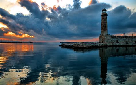 Lighthouse Water Photography Clouds Depth Of Field Sunset