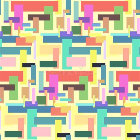 Colorful Abstract Seamless Pattern With Rectangles Stock Vector