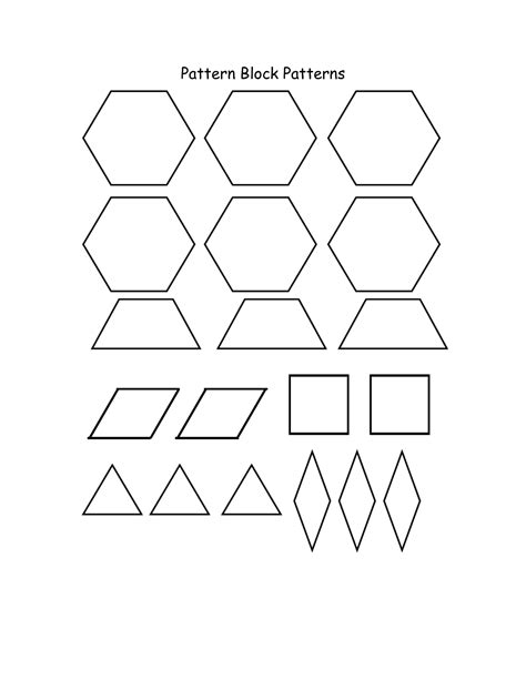 Pattern Blocks | Pattern block printables, Pattern block templates, Pattern blocks