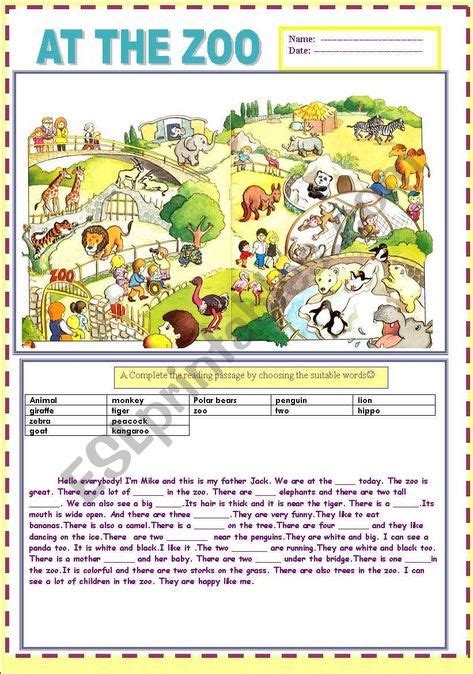 pages  sections   zoo answer key included picture