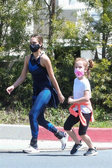 Jessica Alba Steps Out For A Light Workout With Her Daughter In Beverly Hills California 19042013