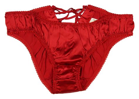 Intimo Womens Comfy Silk Lace Up Bikini Thong Underwear