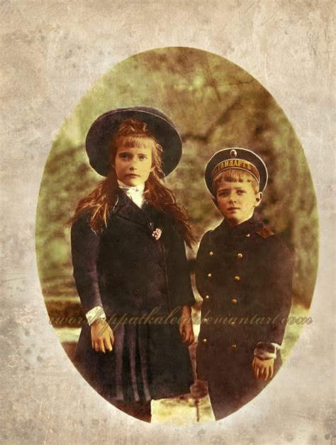 Grand Duchess Anastasia Of Russia With Her Younger And Only Brother