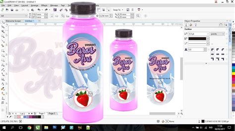 Tutorial Contoh Cara Membuat Desain Label Kemasan Botol Youtube