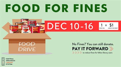 Trade Donations For Late Fee Forgiveness With Cals Food For Fines