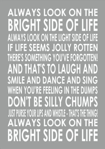 Always Look On The Bright Side Of Life Lyrics Monty Python A4
