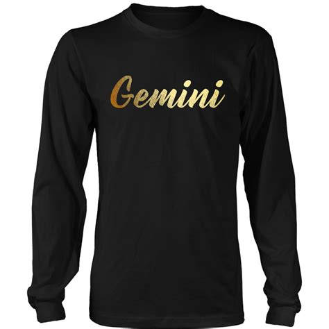 Gemini Gold Lettering Long Sleeve Shirt || Zodiac || Zodiac Sign || Zodiac Gift || Zodiac Shirt ...