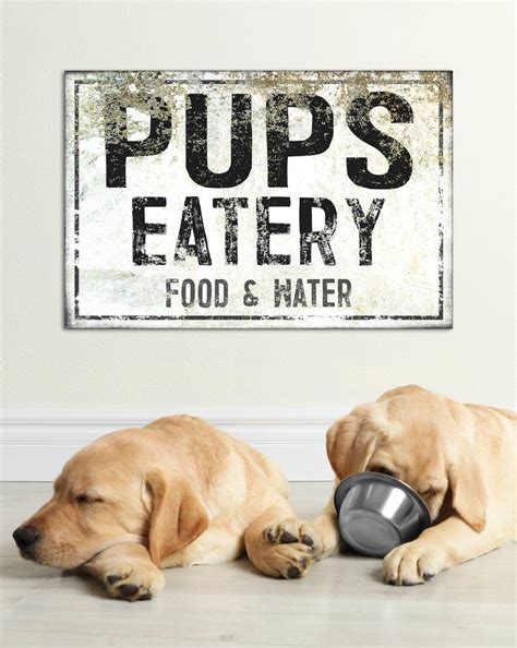 Pups Eatery Dog Food Canvas Wall Art For Pets Lc76 Dog Rooms Wall