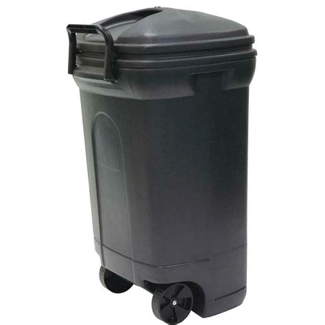 United Solutions 34 Gallon Plastic Wheeled Black Outdoor