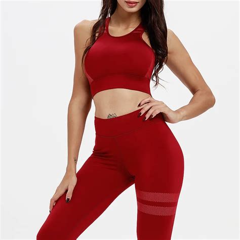 2018 sport suit women yoga set for gym running suit elasticity fitness clothing workout wear