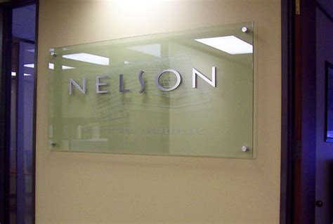 Glass Signage With Brushed Aluminum Letters And Etched 3d Flickr