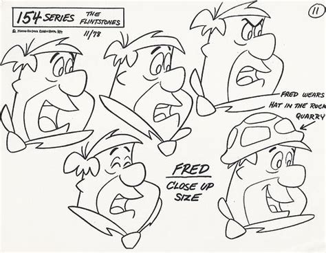 Fred Flintstone Model Sheet 1978 In 2020 Cartoon Art Styles