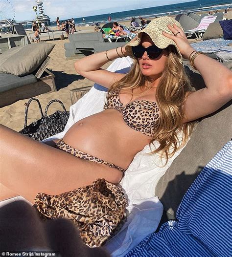 Pregnant Romee Strijd Displays Her Blossoming Bump In A Leopard Print