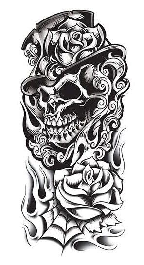 Skull Sleeve Tattoo Drawings Drawings Of Love