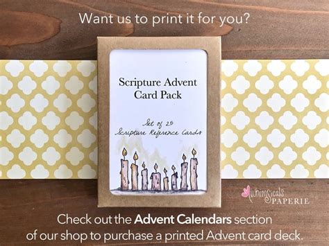 Printable Scripture Advent Calendar Card Deck Pdf Digital Download