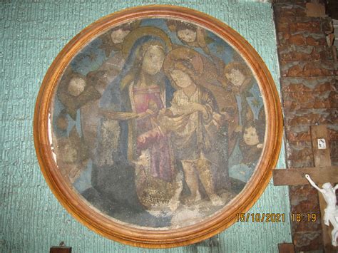 Tondo Round Painting Of Madonna And Child Vecin Collecti Leo