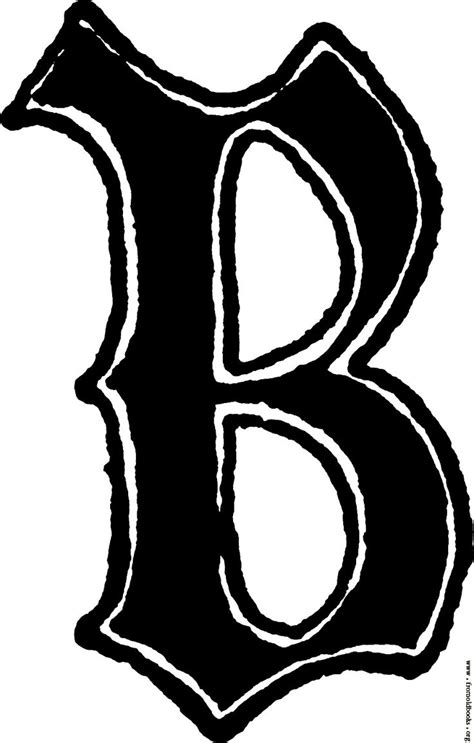 Calligraphic Letter B In 15th Century Gothic Style Lettering