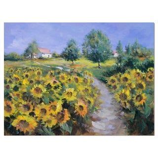 Designart Painted Sunflowers Field Floral Photography On Wrapped