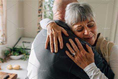 Ad Senior Couple Hugging Each Other By Jacob Lund On Creativemarket Close Up Of A Senior