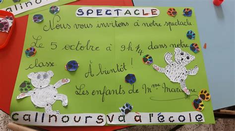 Activités en lien avec la fête des mères et pères; Spectacle « Calinours va à l'école » - École Saint-Materne ...