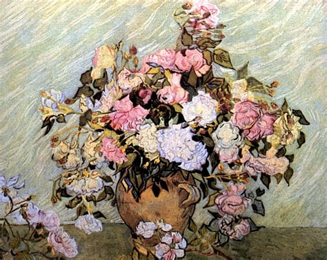 Still Life Vase With Roses 1890 Vincent Van Gogh